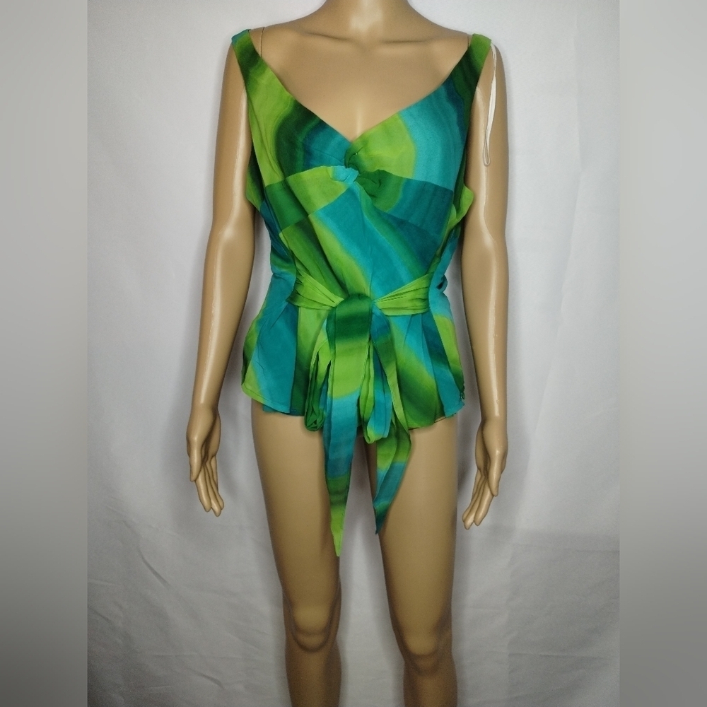 Bandolino women's plus size 16 layered sleeveless shirt top blouse - Picture 2 of 5